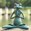 Outdoor or indoor decorative life size green praying frog stone statue